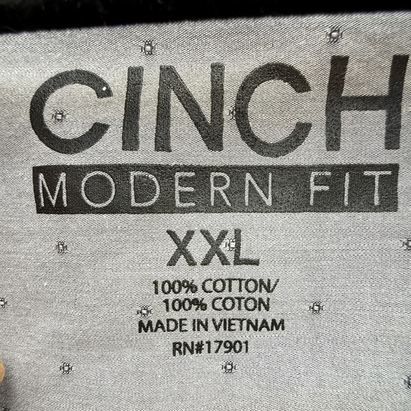 Cinch Gray Casual Button Down Shirt with Subtle Black Print Pattern Size XXL - Picture 4 of 9